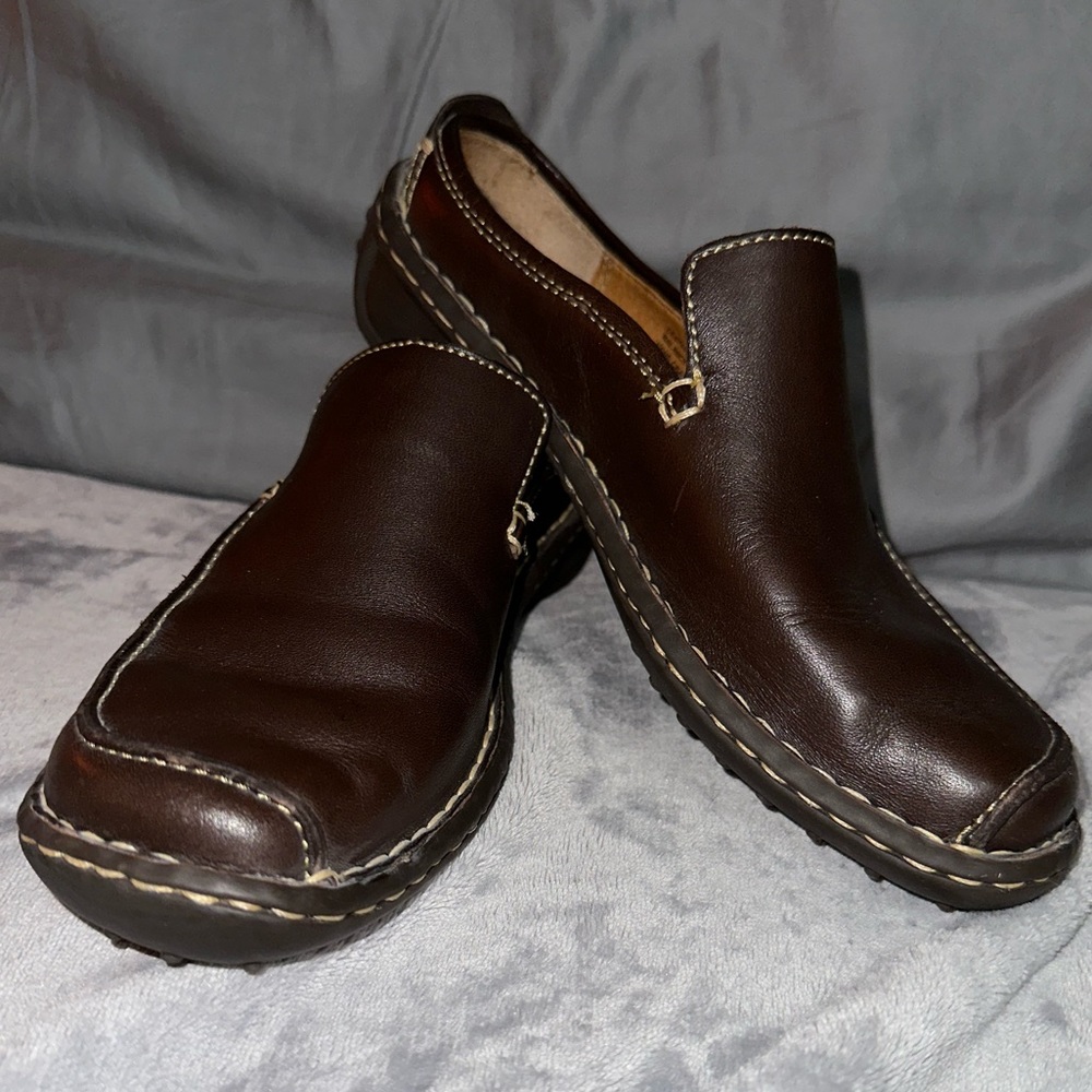 Born Brown Leather Clogs Size 6.5 - Picture 2 of 9
